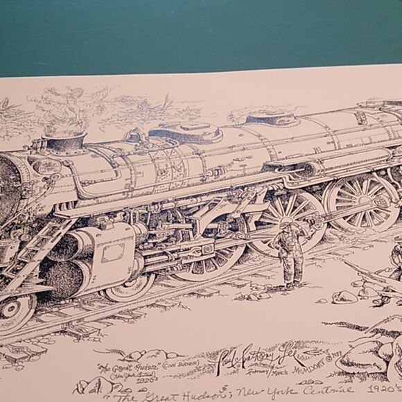 Paul Anthony Lee Vintage Train Art Print "The Great Hudson New York Central 1920 - Picture 3 of 14